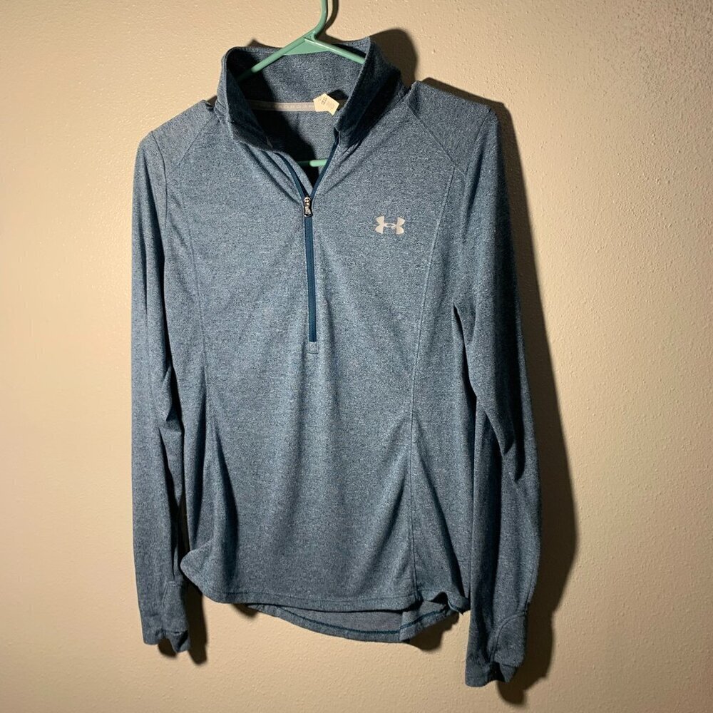 Under Armour heat gear quarter zip - teal color